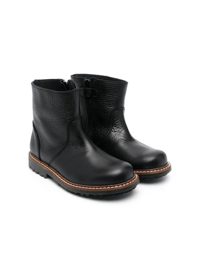 Shop Bonpoint Ankle-length Leather Boots In Black