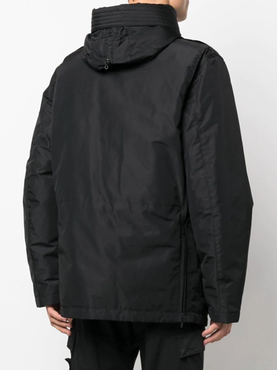 Shop Parajumpers Logo-patch Zip-up Hooded Jacket In Black