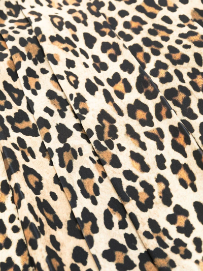 Shop Ermanno Scervino Leopard-print Belted Mini Dress In Brown
