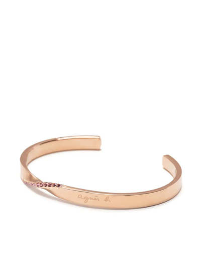 Agnès B. Twist-detail Stainless Steel Bangle In Gold