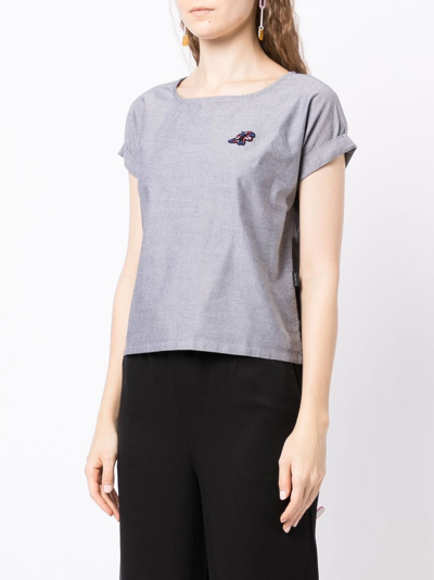 Shop Sport B. By Agnès B. Wide-neck Cotton T-shirt In Grey