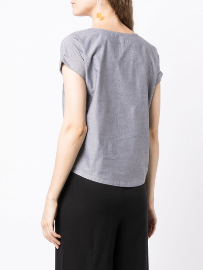 Shop Sport B. By Agnès B. Wide-neck Cotton T-shirt In Grey