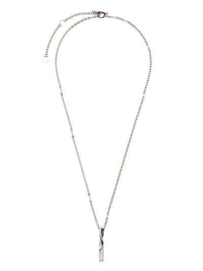 Shop Agnès B. Twisted Stainless-steel Necklace In Silver