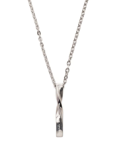 Shop Agnès B. Twisted Stainless-steel Necklace In Silver