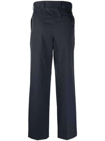 Shop Paul Smith Straight-leg Organic-cotton Trousers In Blue