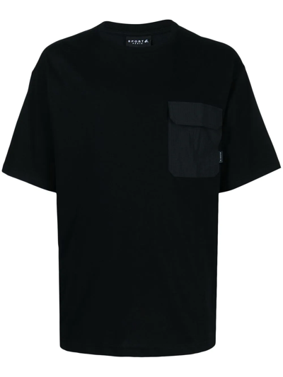 Shop Sport B. By Agnès B. Contrast Pocket T-shirt In Black