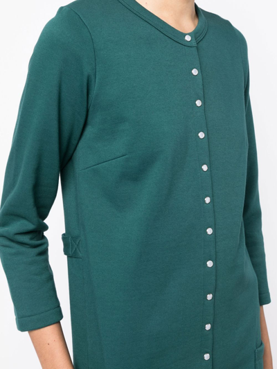 Shop Agnès B. Three-quarter Sleeve Mini Dress In Green