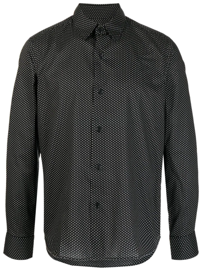 Shop Agnès B. Polka Dot-print Cotton Shirt In Black