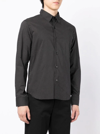 Shop Agnès B. Polka Dot-print Cotton Shirt In Black