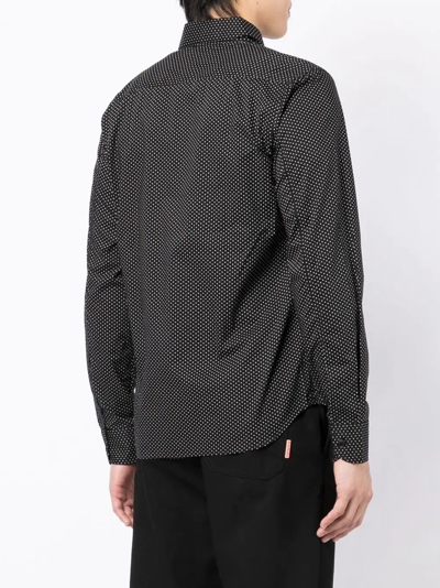 Shop Agnès B. Polka Dot-print Cotton Shirt In Black