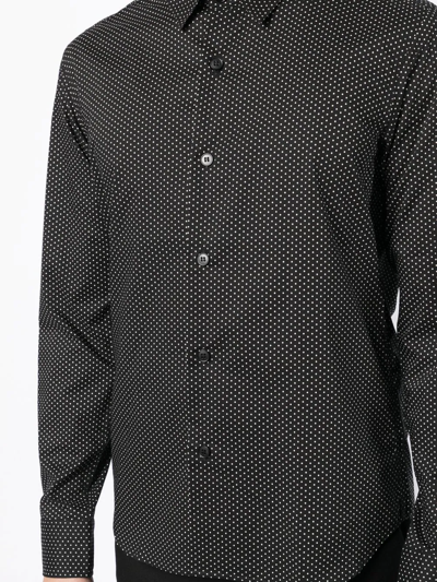 Shop Agnès B. Polka Dot-print Cotton Shirt In Black