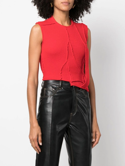 Talia Byre Red Ribbon Tank Top In Red