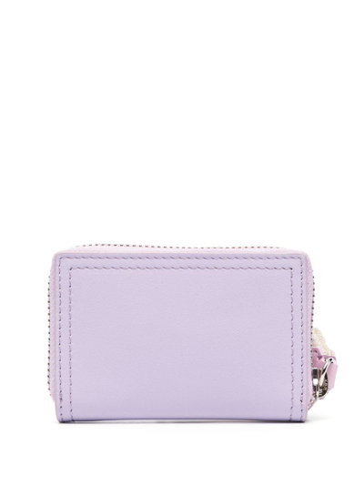 Shop Jacquemus Embossed-logo Leather Purse In Purple