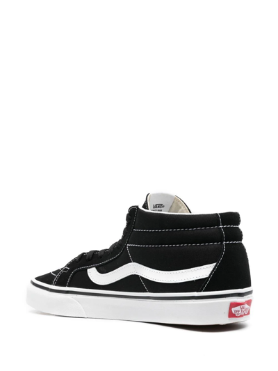 Shop Vans Sk8 Mid Reissue Sneakers In Black