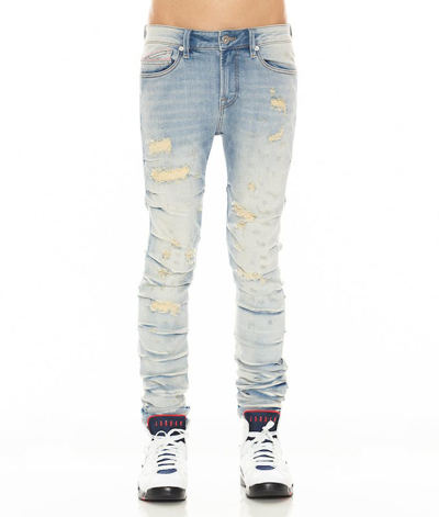 Shop Cult Of Individuality Punk Nomad In Scars Denim In Blue