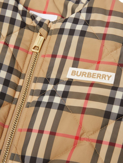 Shop Burberry Vintage Check Diamond-quilted Jacket In Neutrals