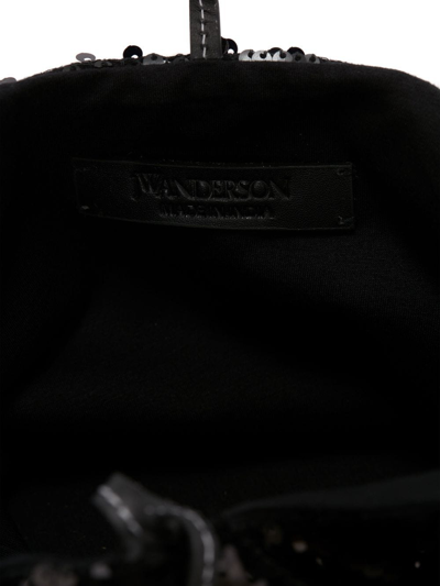Shop Jw Anderson Mini Sequin Shopper Bag In Black