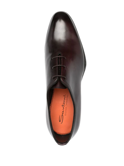 Shop Santoni Brushed-finish Oxford Shoes In Brown