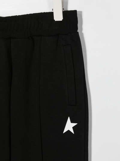 Shop Golden Goose Logo Straight-leg Trousers In Black