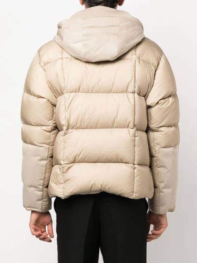 Ten C Hooded Padded Jacket In Neutrals