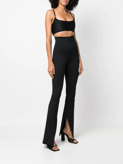 Shop The Mannei High-rise Flared Trousers In Black