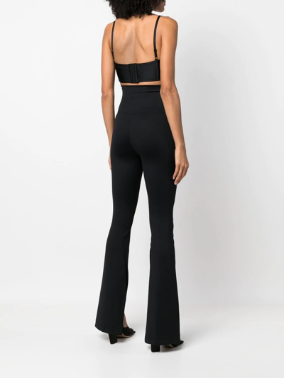 Shop The Mannei High-rise Flared Trousers In Black