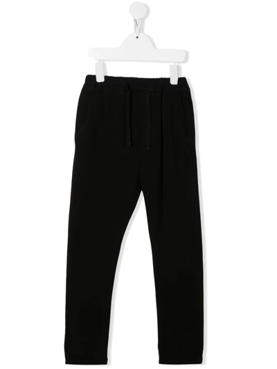 Paolo Pecora Drawstring-waist Cotton Track Trousers In Black