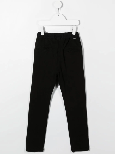 Shop Paolo Pecora Straight-leg Cotton Track Pants In Black