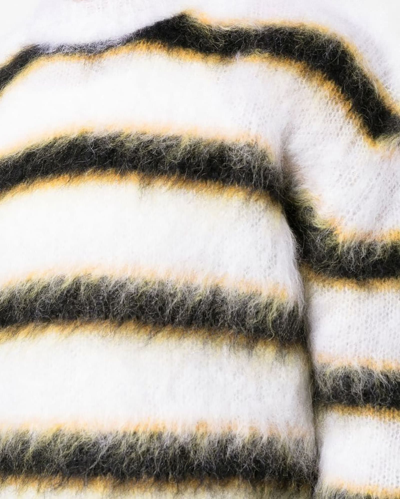 Shop Marni White Mohair-wool Blend Jumper In Beige