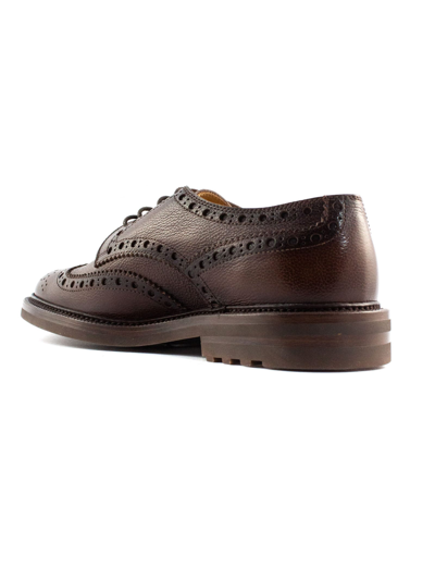 Shop Brunello Cucinelli Brown Leather Brogue Derby In Marrone