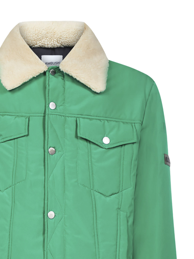 Ambush Logo-embossed Padded Shell Jacket In Green