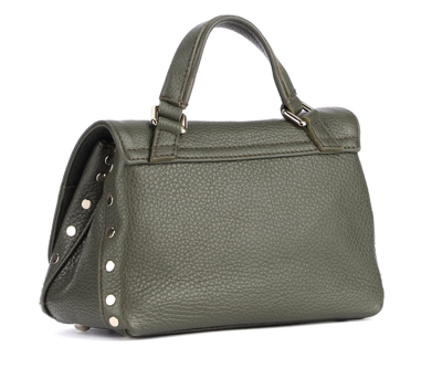 Shop Zanellato Postina Daily Baby Bag In Olive Green Leather In Verde