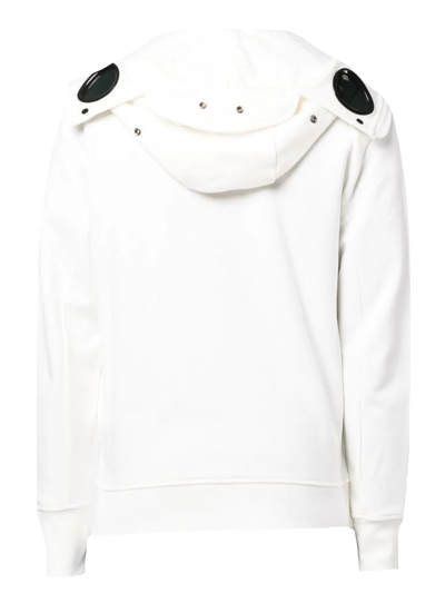 Shop C.p. Company White Cotton Hoodie In Bianco