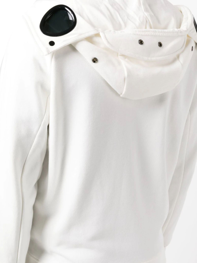 Shop C.p. Company White Cotton Hoodie In Bianco