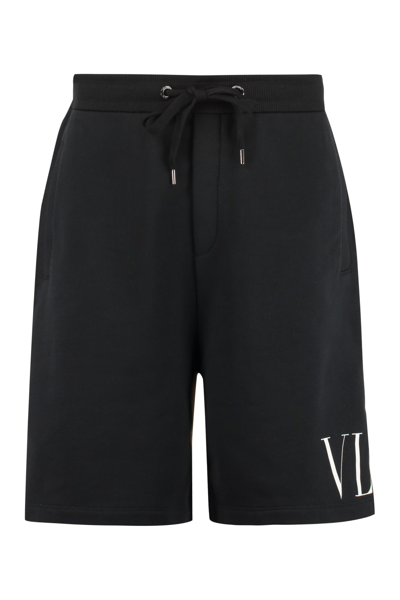 Shop Valentino Cotton Bermuda Shorts In Multicolor