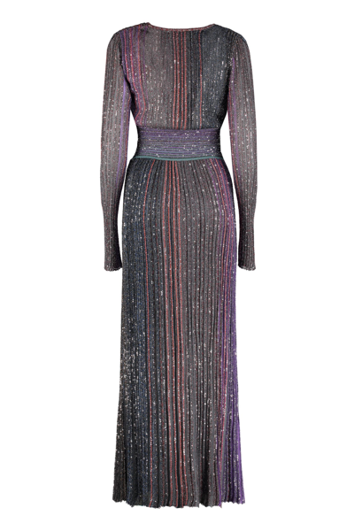 Missoni Sequin-embellished V-neck Dress In Multicolor