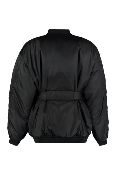 Prada Re-nylon Bomber Jacket In Black
