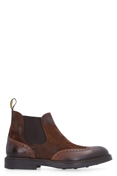 Shop Doucal's Denver Suede Chelsea Boots In Brown