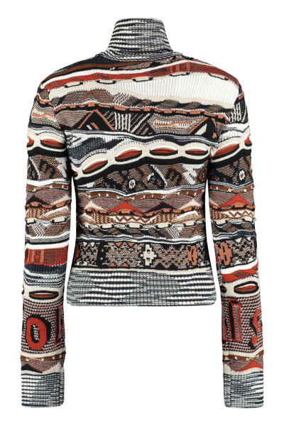 Shop Missoni Wool Turtleneck Sweater In Multicolor