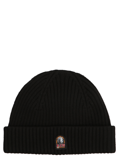 Shop Parajumpers Logo Beanie In Black