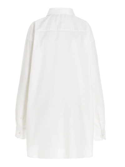 Shop Maison Margiela Long Cotton Shirt In White