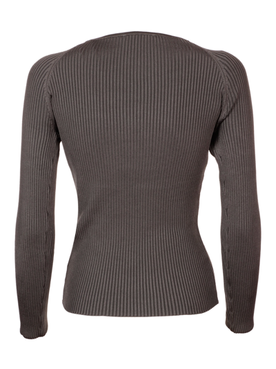 Shop Coperni Twisted Cutout Knit Top In Taugre