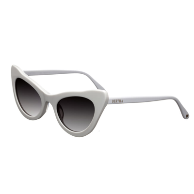 Shop Bertha Ladies White Cat Eye Sunglasses Brsit104-3 In Black