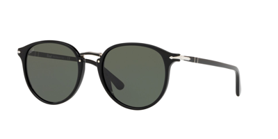 Shop Persol Green Round Mens Sunglasses Po3210s 95/31 51 In Black,green