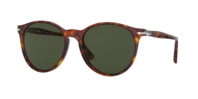 Shop Persol Green Round Unisex Sunglasses Po3228s 24/31 53