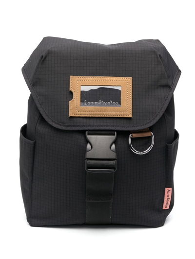 Shop Acne Studios Logo-patch Ripstop Backpack In Black