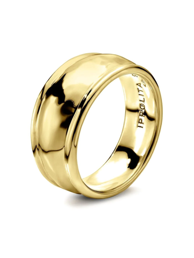 Shop Ippolita 18kt Yellow Gold Thin Goddess Ring In 18k Green Gold