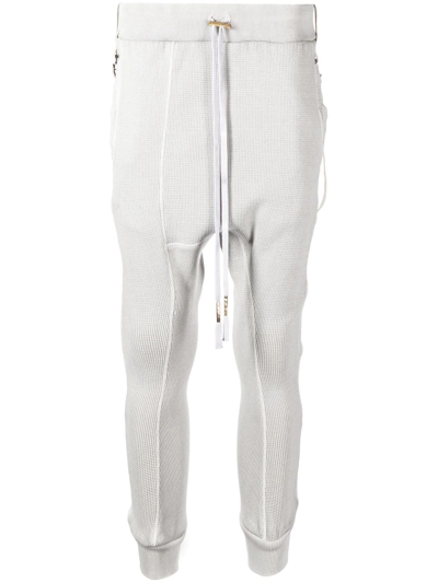 Shop Boris Bidjan Saberi Crop-crotch Detail Track Pants In Grey