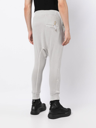 Shop Boris Bidjan Saberi Crop-crotch Detail Track Pants In Grey