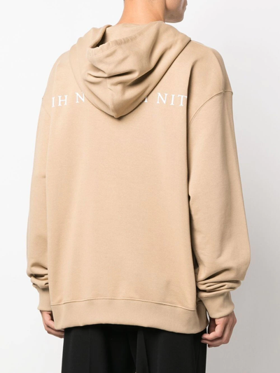 Shop Ih Nom Uh Nit Graphic-print Long-sleeve Hoodie In Neutrals